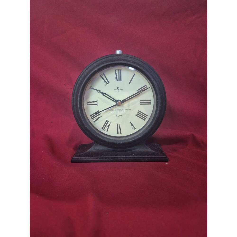 FirsTime & Co. Antolini Tabletop Alarm Clock, 5.5"H x 5"W, Black